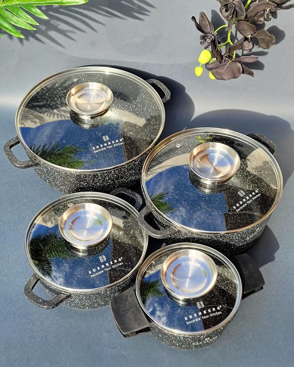 Набір казанів Edenberg із мармуровим антипригарним покриттям 4 шт. (EB-8142) - фото 2 Набір казанів Edenberg із мармуровим антипригарним покриттям 4 шт. (EB-8142) - фото 2