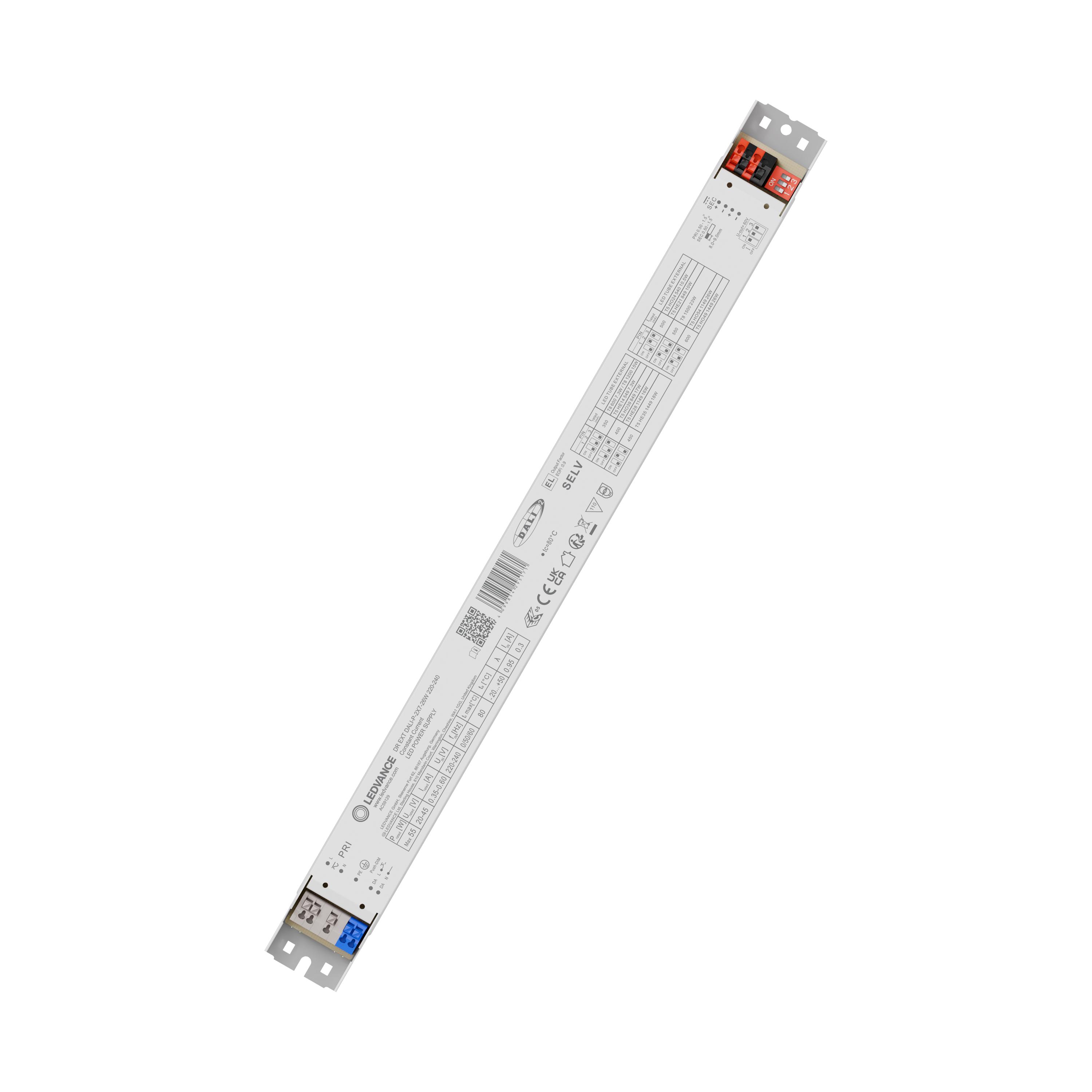 Драйвер OSRAM DR EXTERNAL 2X7-26W 220-240V 25X1 выходная 20-45V DALI-P IP20 для LED ламп T5, T8 (4099854295171)