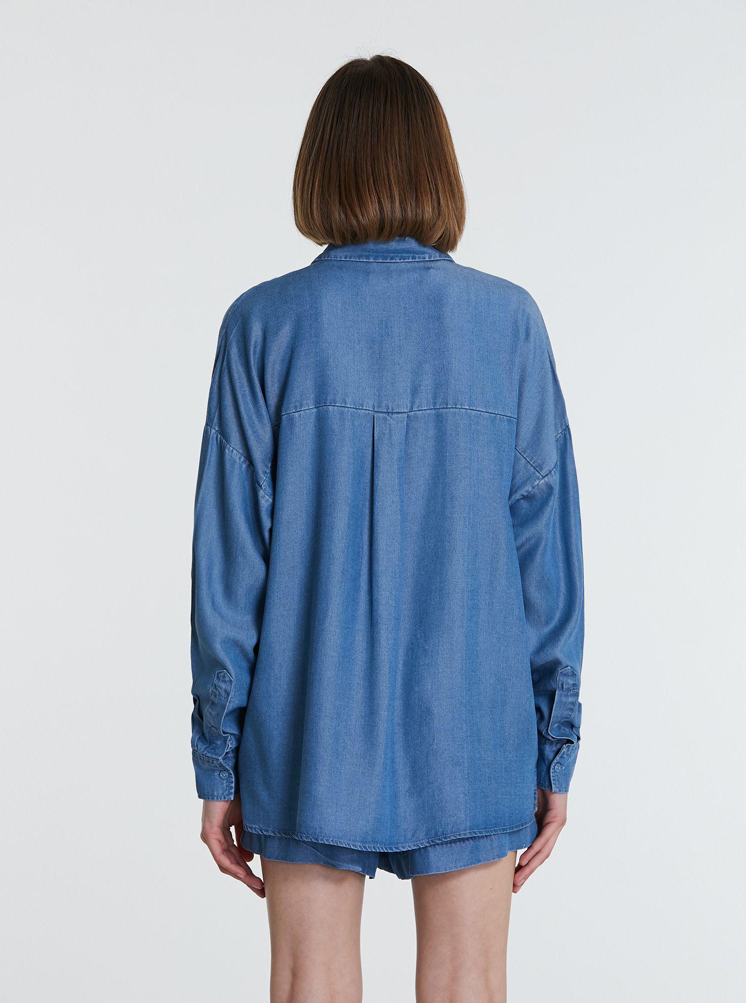 Рубашка женская Piazza Italia 43704 L/XL Синий - фото 2 Рубашка женская Piazza Italia 43704 L/XL Синий - фото 2