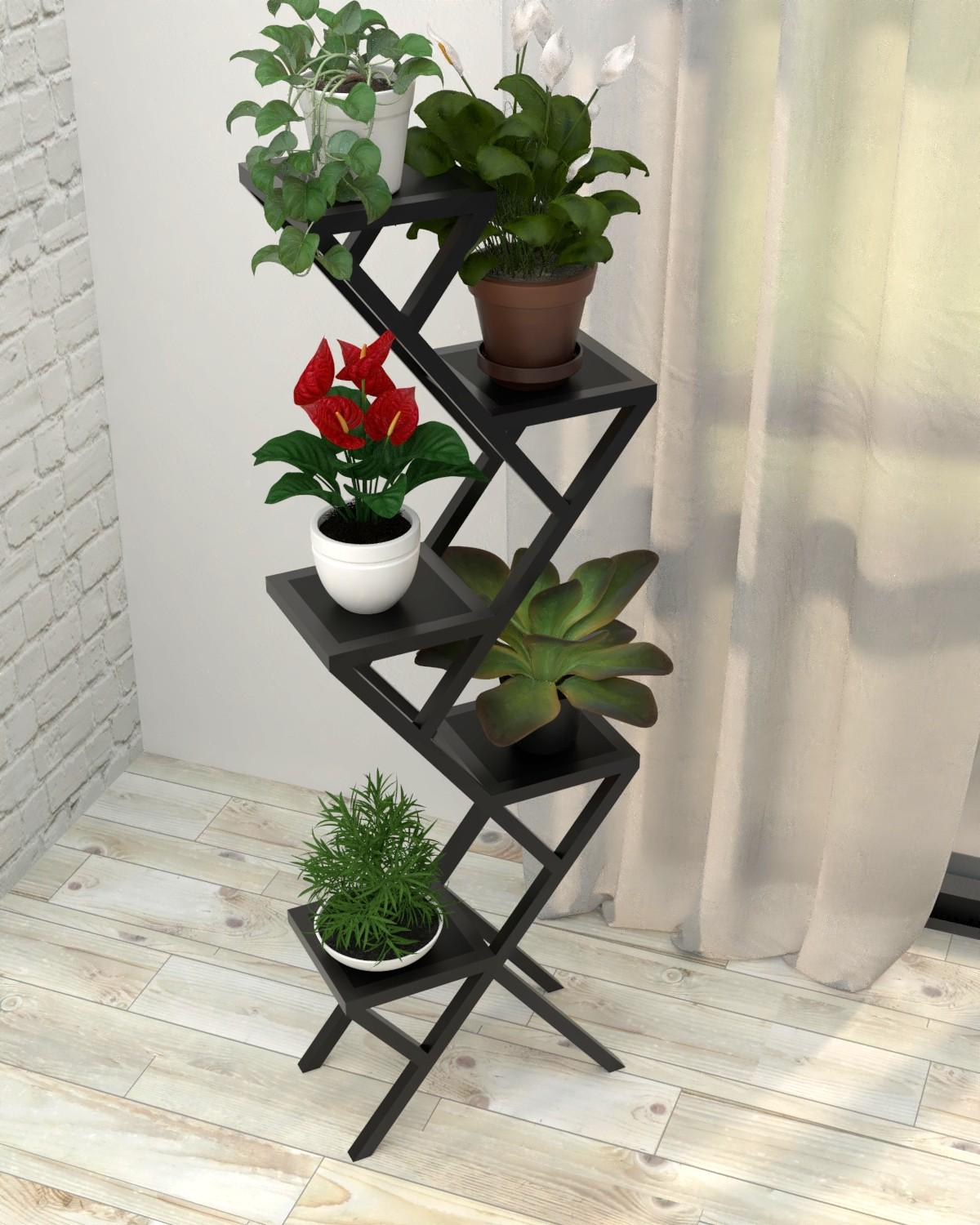 Подставка для цветов EcoLoft Эллара DSP-1463-5 Черный (34713999)