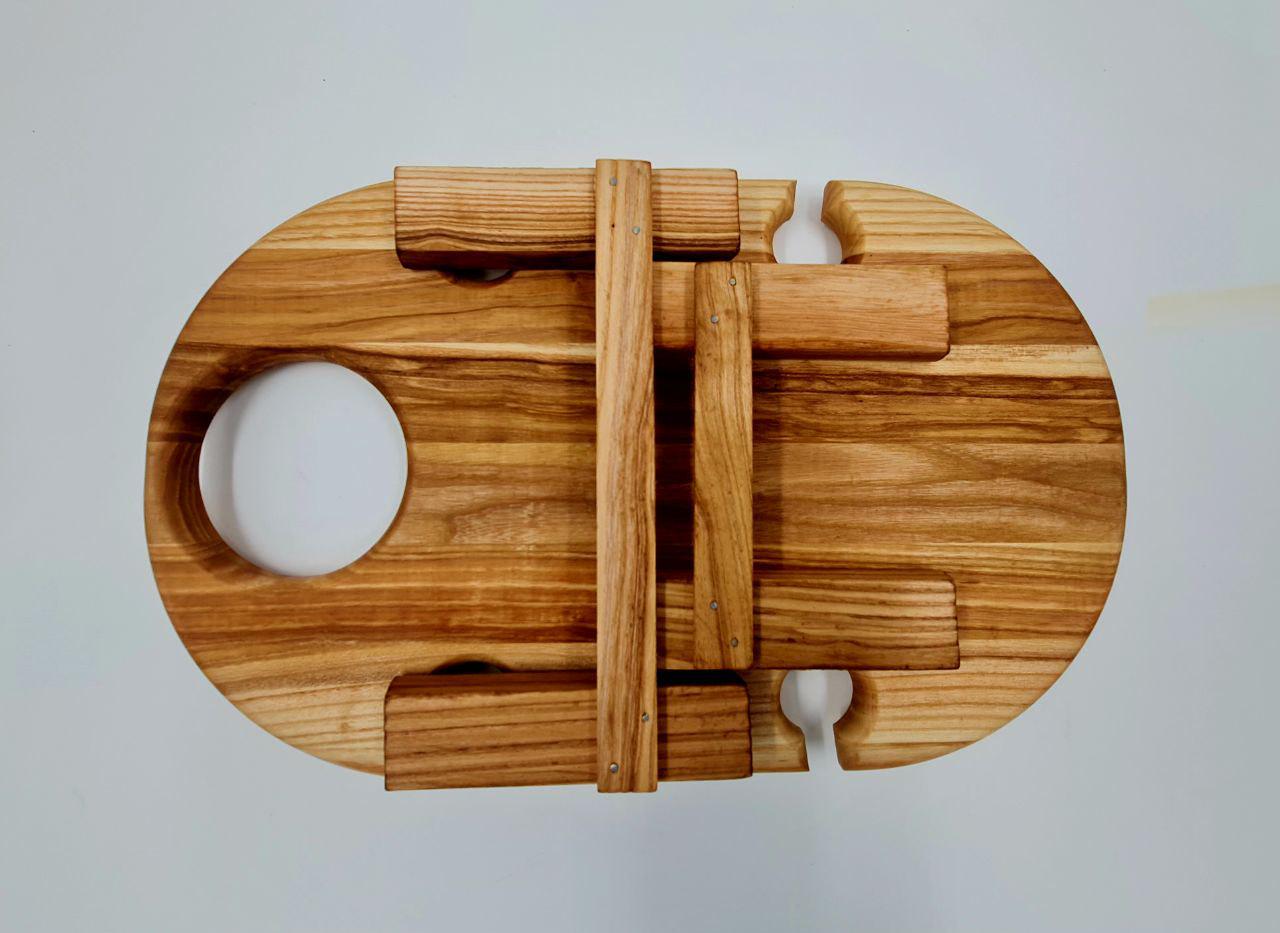 Столик на складаних ніжках із дуба 45х27 см - фото 5