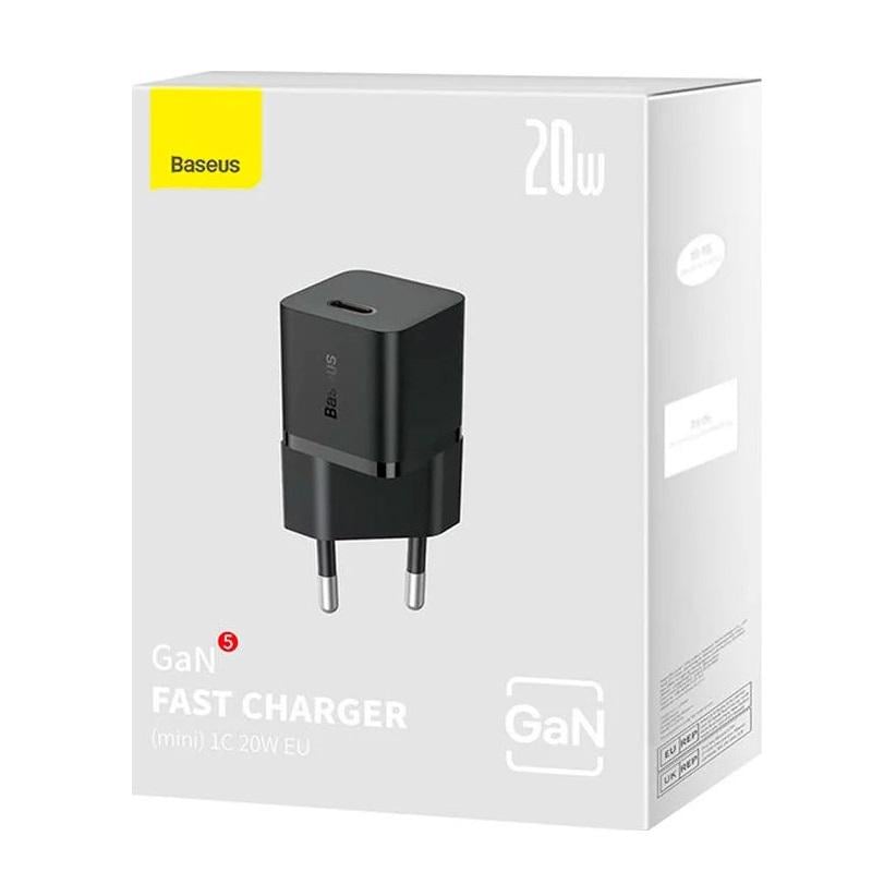 Сетевое зарядное устройство для BASEUS GaN5 Fast Charger mini 1C 20W EU Black (CCGN050101) Сетевое зарядное устройство для BASEUS GaN5 Fast Charger mini 1C 20W EU Black (CCGN050101)