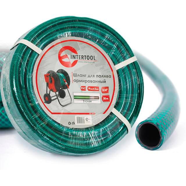 Шланг садовий тришаровий Intertool GE-4043 армований 19x2 мм 20 м Green (122596)