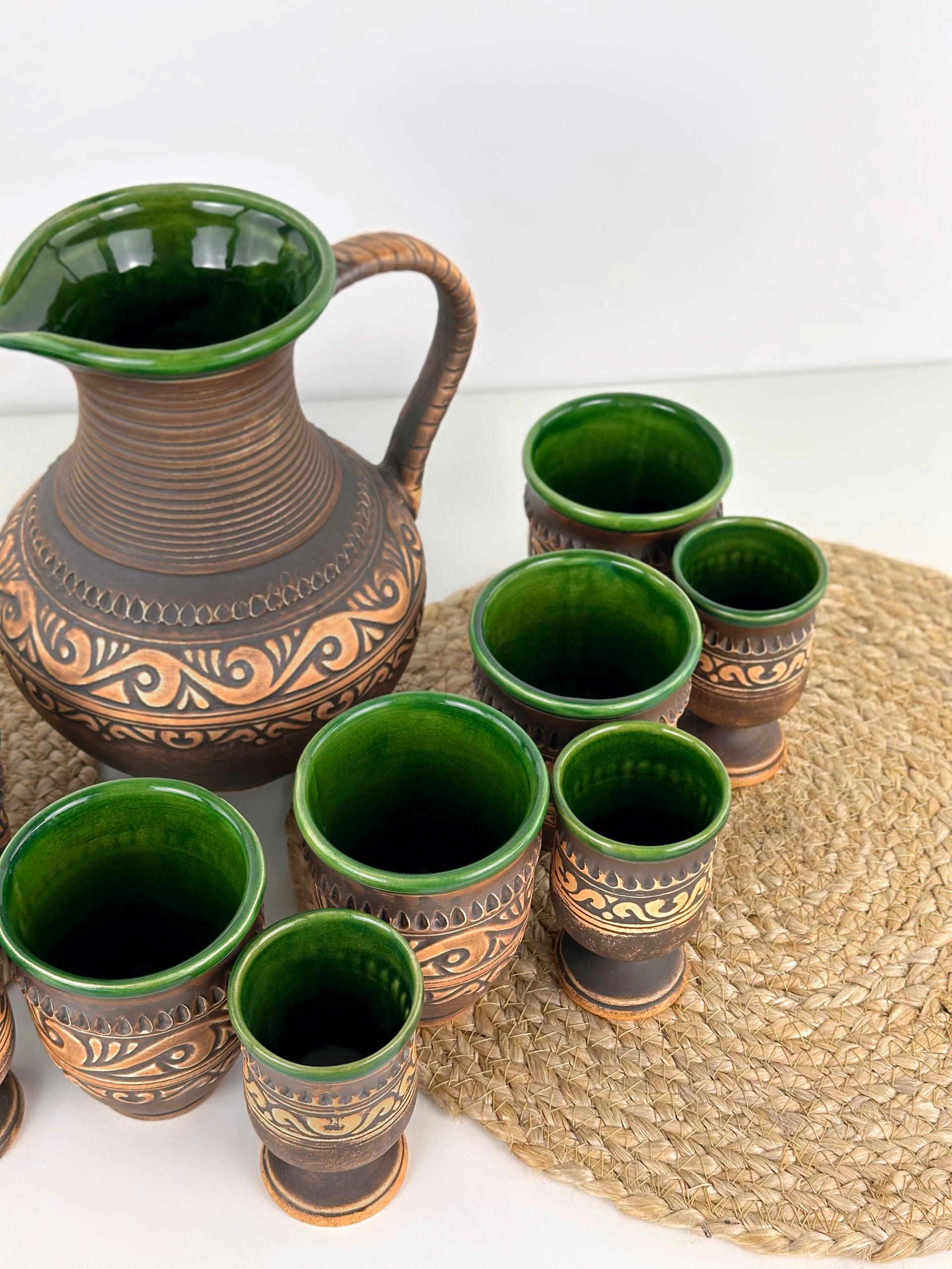 Набір глиняного посуду для напоїв Гражда на 6 чоловік Коричневий (17019-30) - фото 7 Набір глиняного посуду для напоїв Гражда на 6 чоловік Коричневий (17019-30) - фото 7