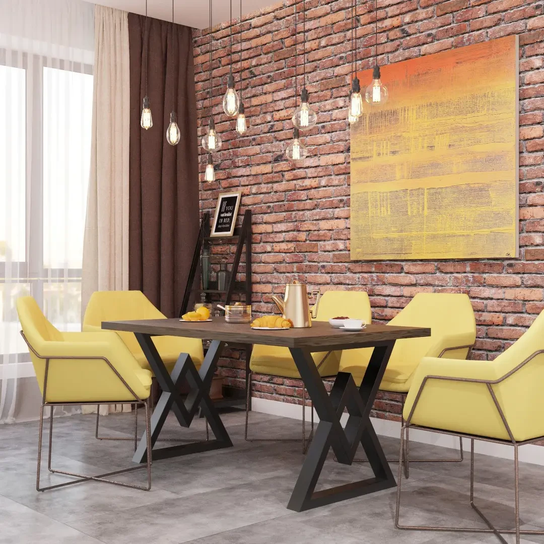 Обідній стіл LOFT для кухні та їдальні чорний (NS-1163)