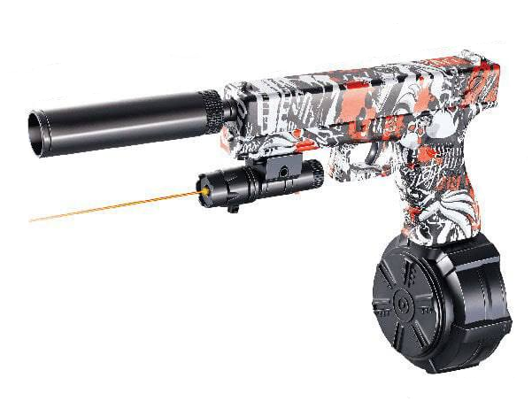 Пистолет стреляет орбизами на аккумуляторе глушитель/защитные очки/зарядка Красный (1111807-3red)