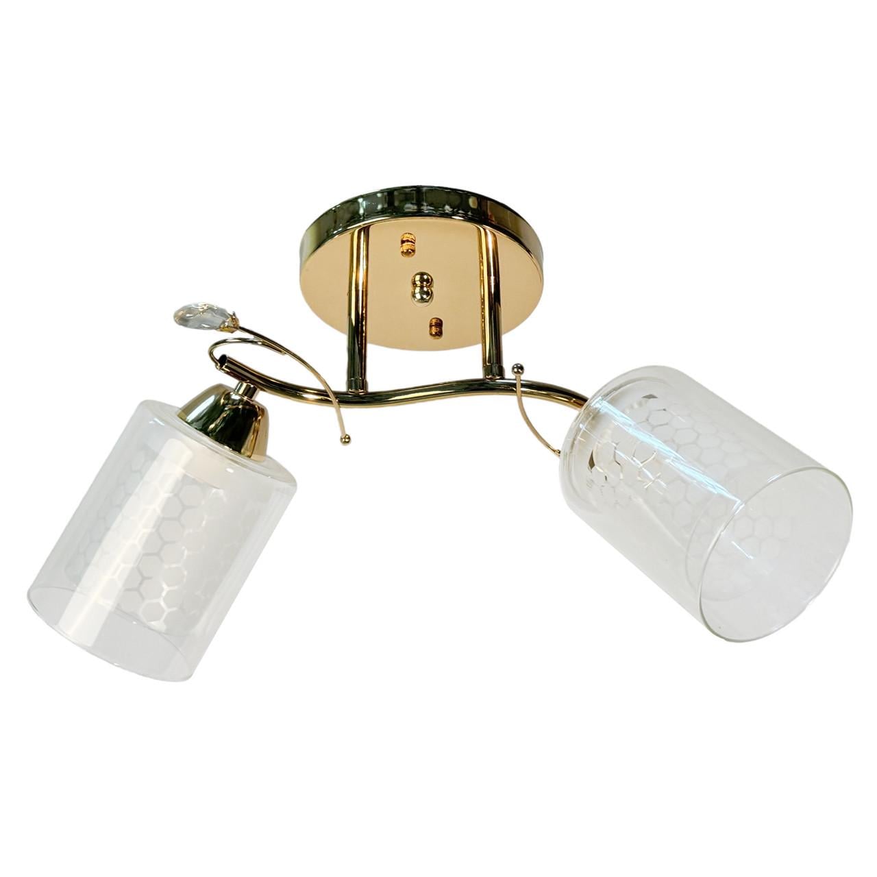 Люстра стельова Svet SH-67207/2 FG на два плафони Золотистий (25365596)