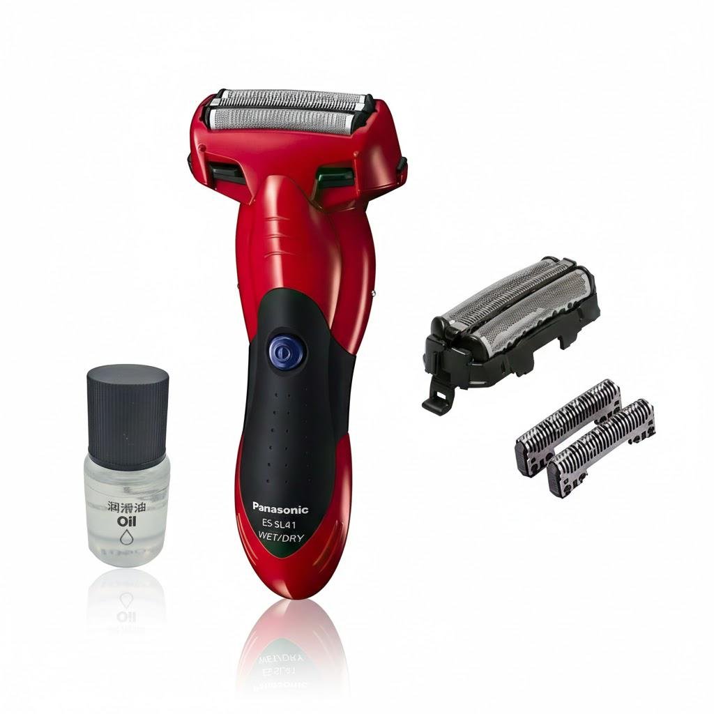 Электробритва Panasonic ES-SL41-R520-AS3 с дополнительным комплектом из лезвия и сеточки WES-9013Y и маслом WES-8196X-7911 (32437307)