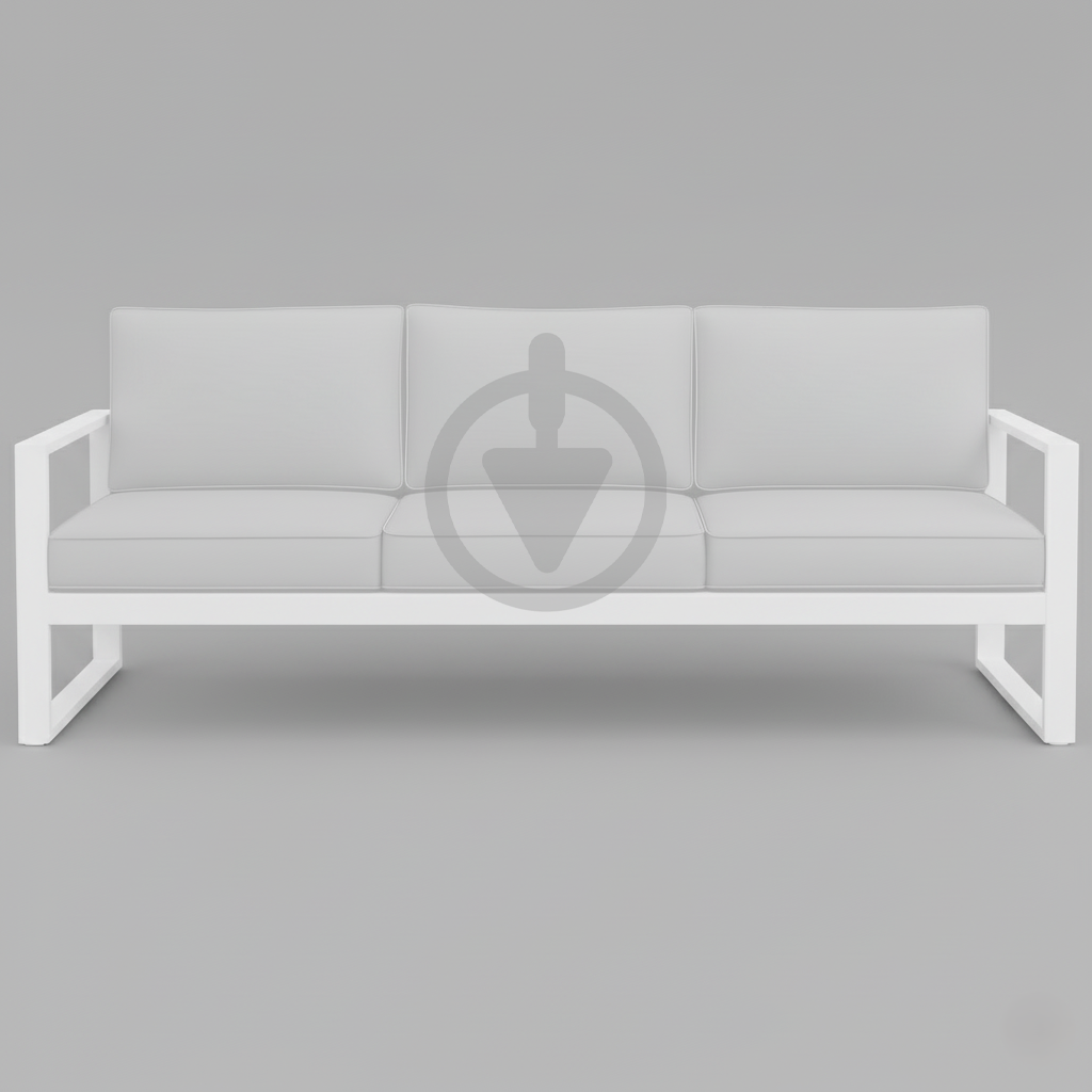 Диван металевий AVVS tech Бостон вуличний лофт з підлокітниками рогожка 250 см Білий/Білий (30067086) - фото 2