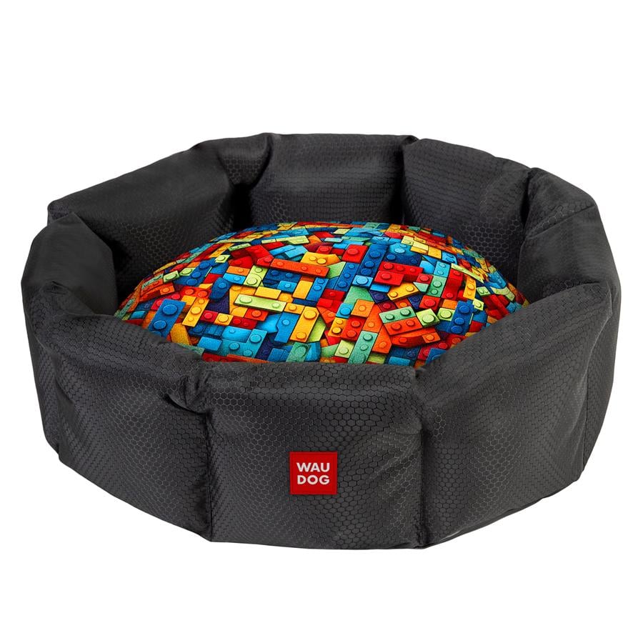 Леженка для собак кошек Waudog Relax Блоки M 42x52x19 см Black (314-4056) Леженка для собак кошек Waudog Relax Блоки M 42x52x19 см Black (314-4056)