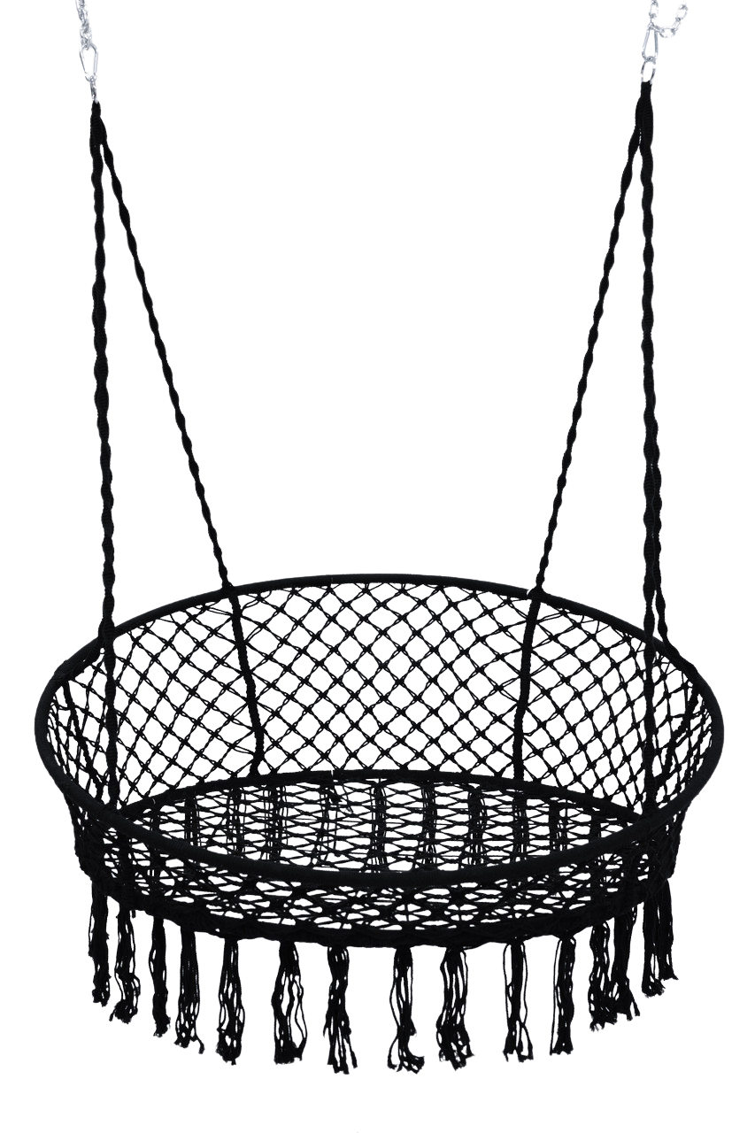 Гойдалка кругла підвісна з подушкою WCG 140 см Чорний (QNSW11BL1) - фото 6