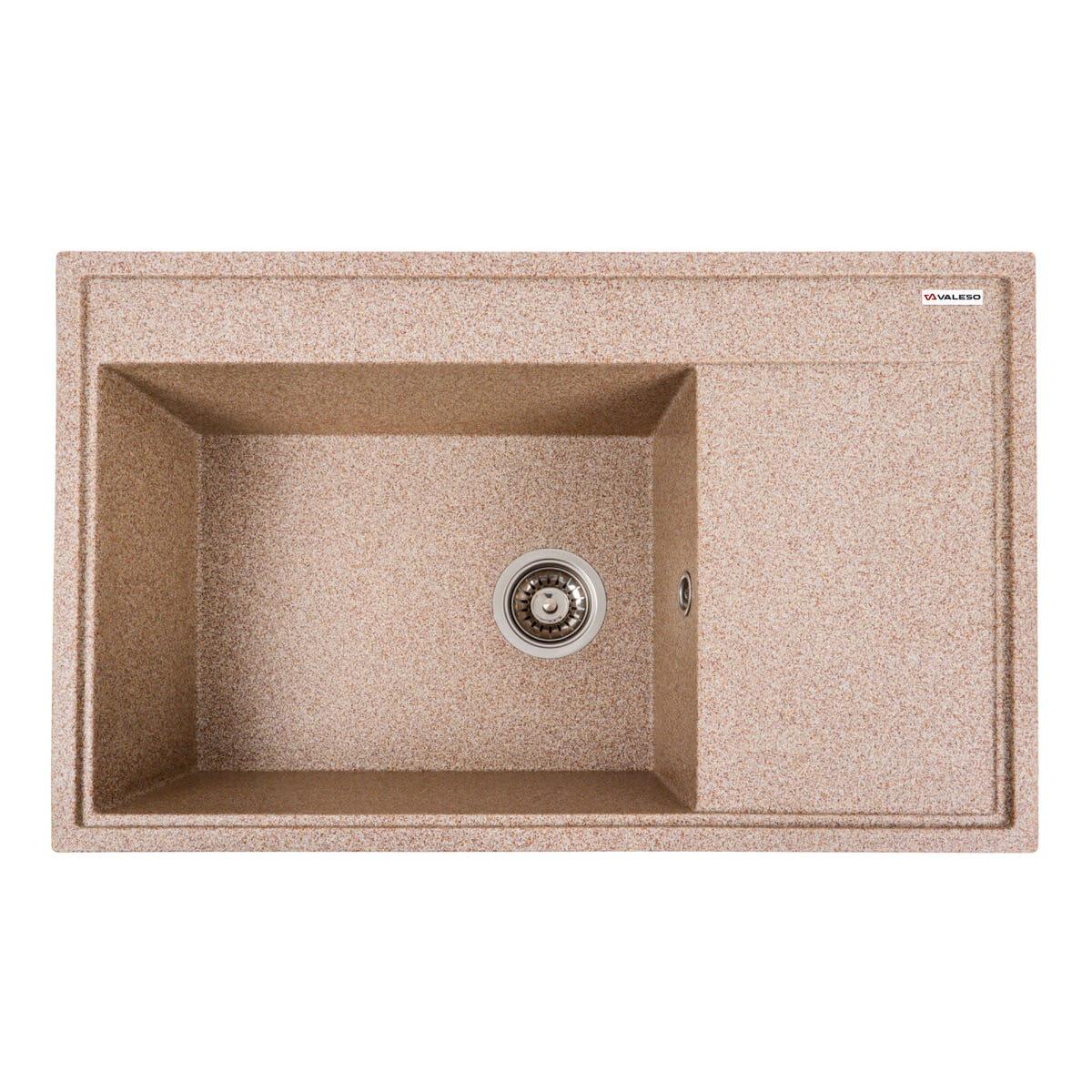 Мойка гранитная Valeso Azurit 790х500 врезная прямоугольная Карамель матовый (PLTM-SP000047108)