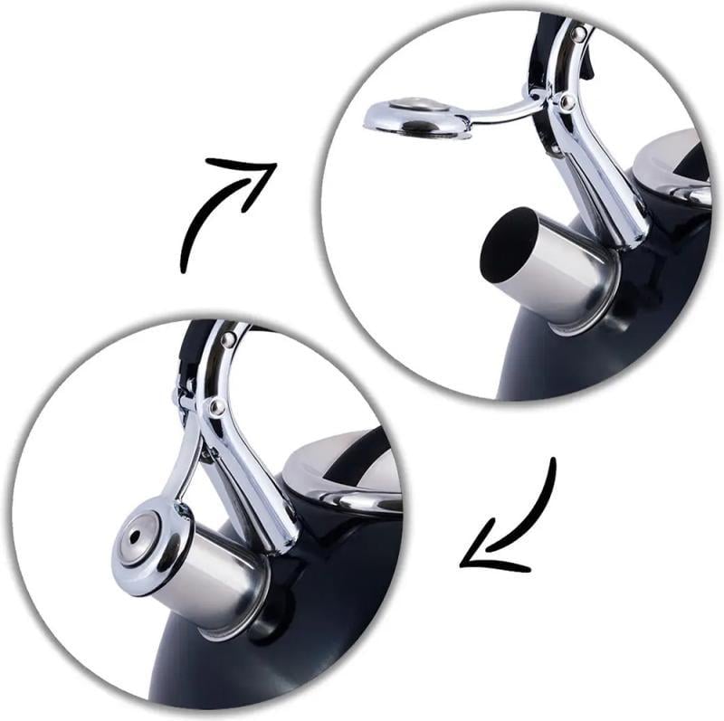 Чайник індукційний Kamille зі свистком 2,7 л Blue - фото 3 Чайник індукційний Kamille зі свистком 2,7 л Blue - фото 3