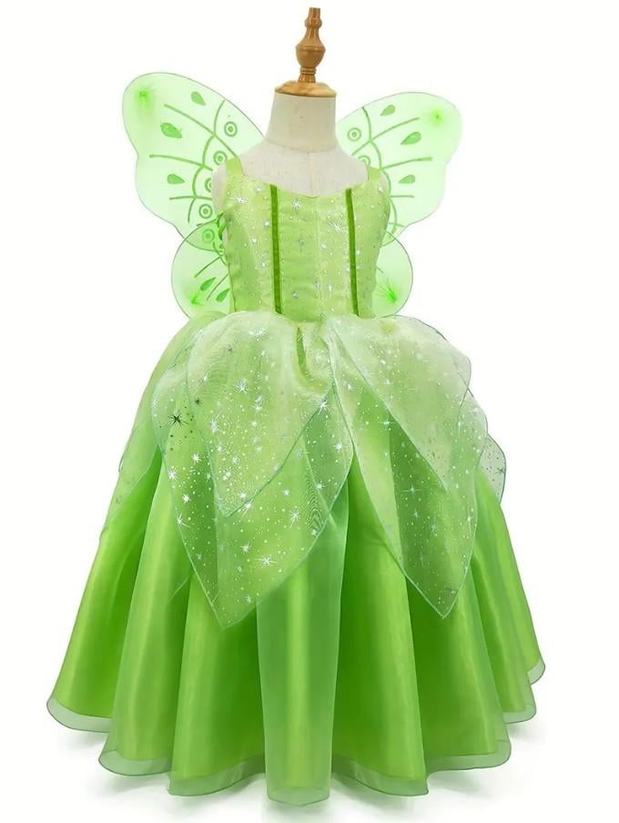 Карнавальний костюм феї для дівчинки 5-6 років 120 см Зелений (2641316639)