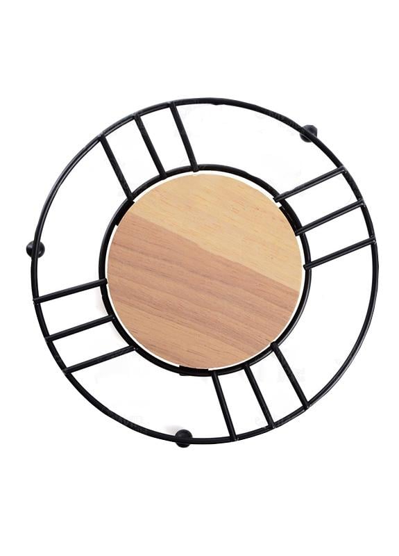 Підставка під гаряче Laska метал/дерев'яна основа для посуду Чорний (3321)