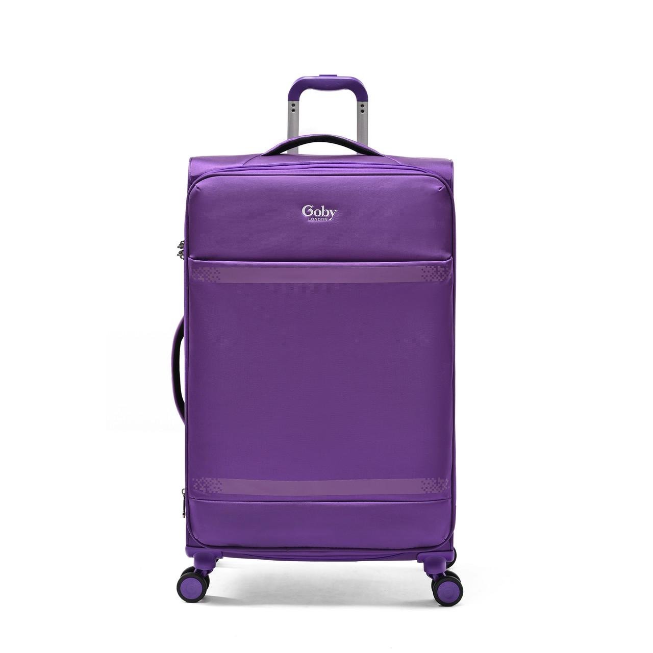 Чемодан средний с расширением Goby London GB-3009/24 текстильный 24" 4 колеса замок TSA 70 л Фиолетовый (2506293294)