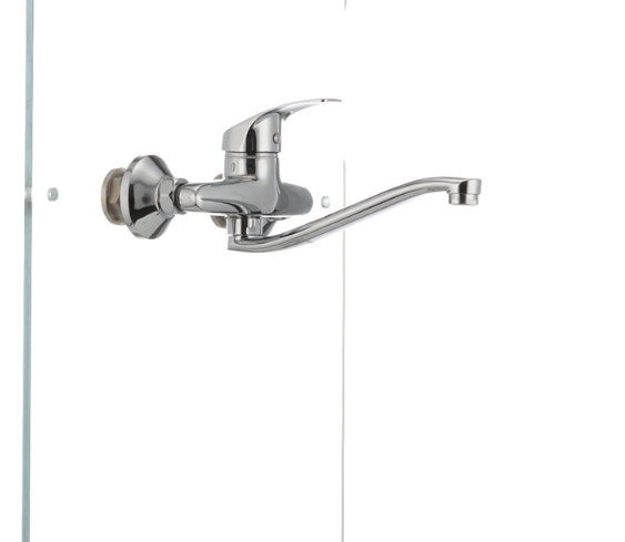 Смеситель для кухни Cron FABIO-5 однорычажный настенный цинковый сплав Хром (b-HB0904) - фото 2 Смеситель для кухни Cron FABIO-5 однорычажный настенный цинковый сплав Хром (b-HB0904) - фото 2