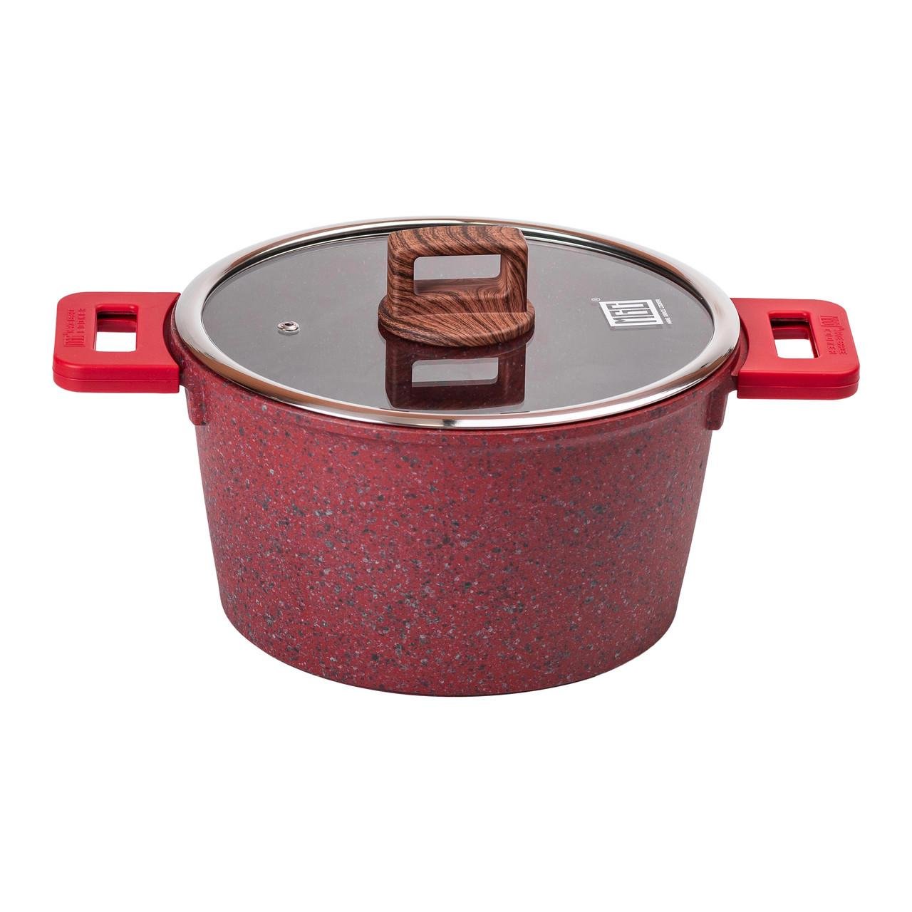 Кастрюля алюминиевая MGC с крышкой с 5,3 антипригарным покрытием л Ø 24 см (HP-4-446R)