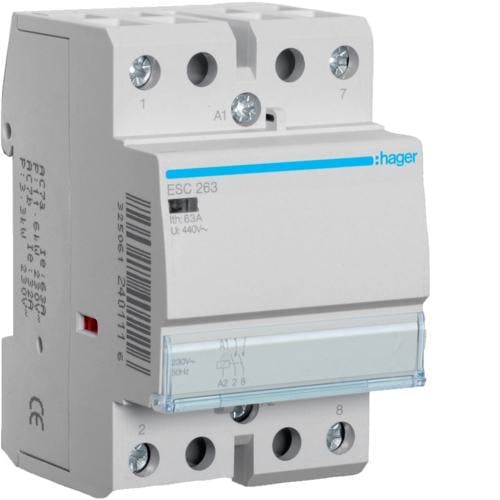 Контактор модульный Hager ESC263 63А 230 В AC 2НВ (00000045954)