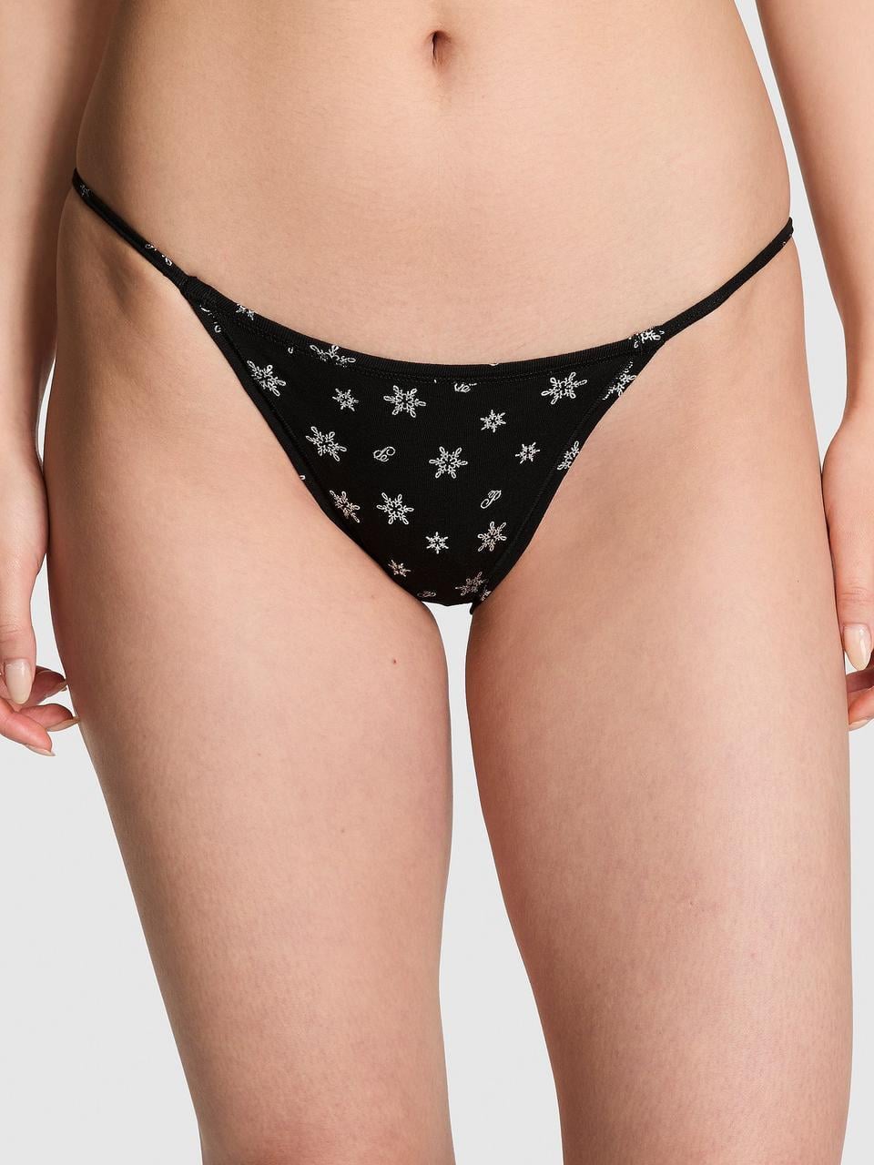 Трусики женские Victoria's Secret Cotton String Bikini L Черный (34312955164422)