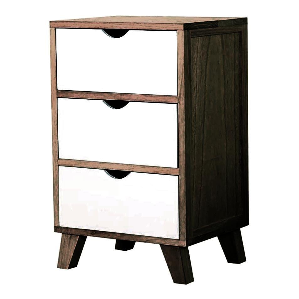 Тумба прикроватная из дерева Абуми 3 Мокко (ПТМ-30171020)