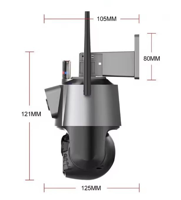 Камера відеоспостереження вулична Outdoor 8MP 4K IP/Wi-Fi PTZ 360° Чорний (4K-360) - фото 7