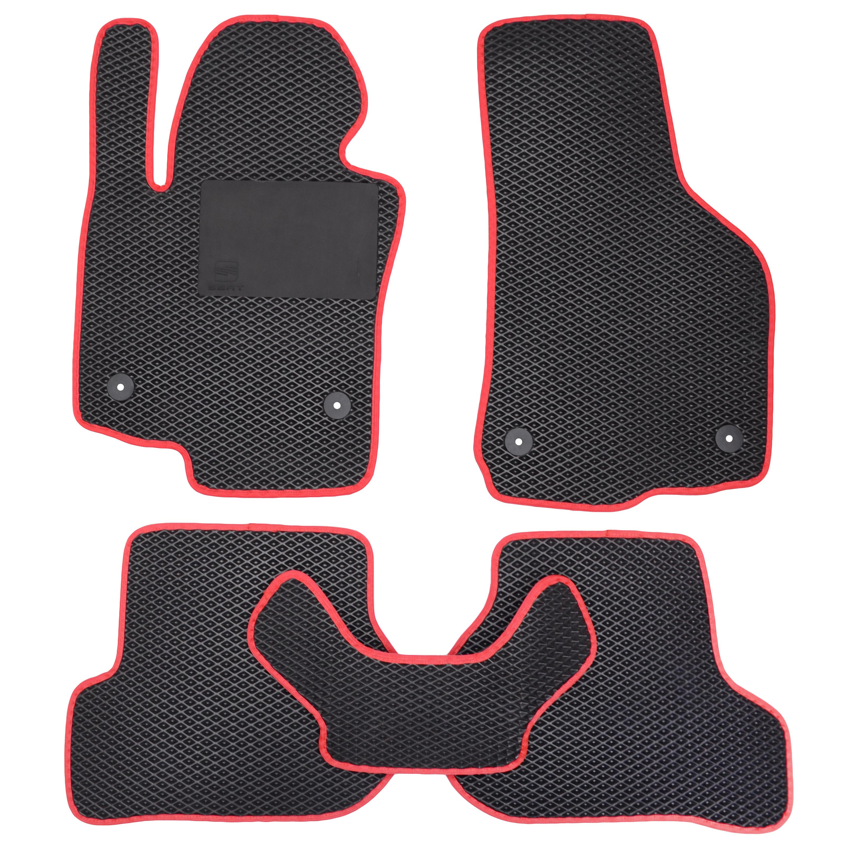 Коврики в салон для Seat Leon '05-12 EVA-полимерные с подпятником Черный