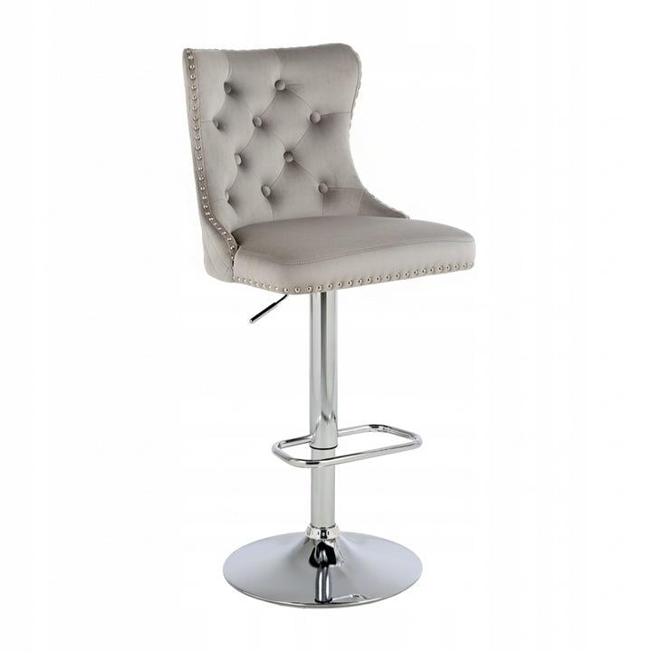 Барний стілець Crystal Velvet оксамит з декоративним левом Світло-сірий/Сріблястий (29732731) - фото 1 Барний стілець Crystal Velvet оксамит з декоративним левом Світло-сірий/Сріблястий (29732731) - фото 1
