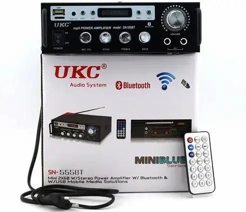 Усилитель мощности звука Bluetooth/Караоке FM/USB/SD-карта 2х60W UKC SN-555BT (20700873) - фото 9