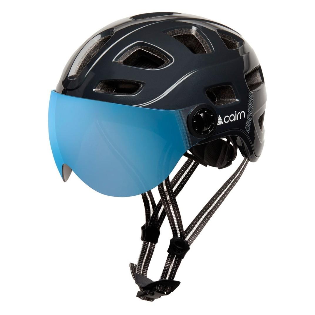 Шолом велосипедний Cairn Quartz Visor Led Usb Shiny Shadow р. 52-58