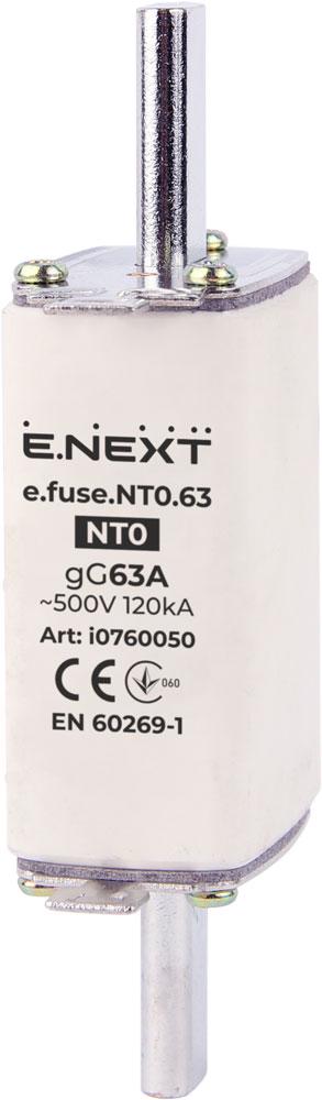 Запобіжник ножовий E.NEXT e.fuse.nt0.63 NT0 63A gG з плавкою вставкою (i0760050)