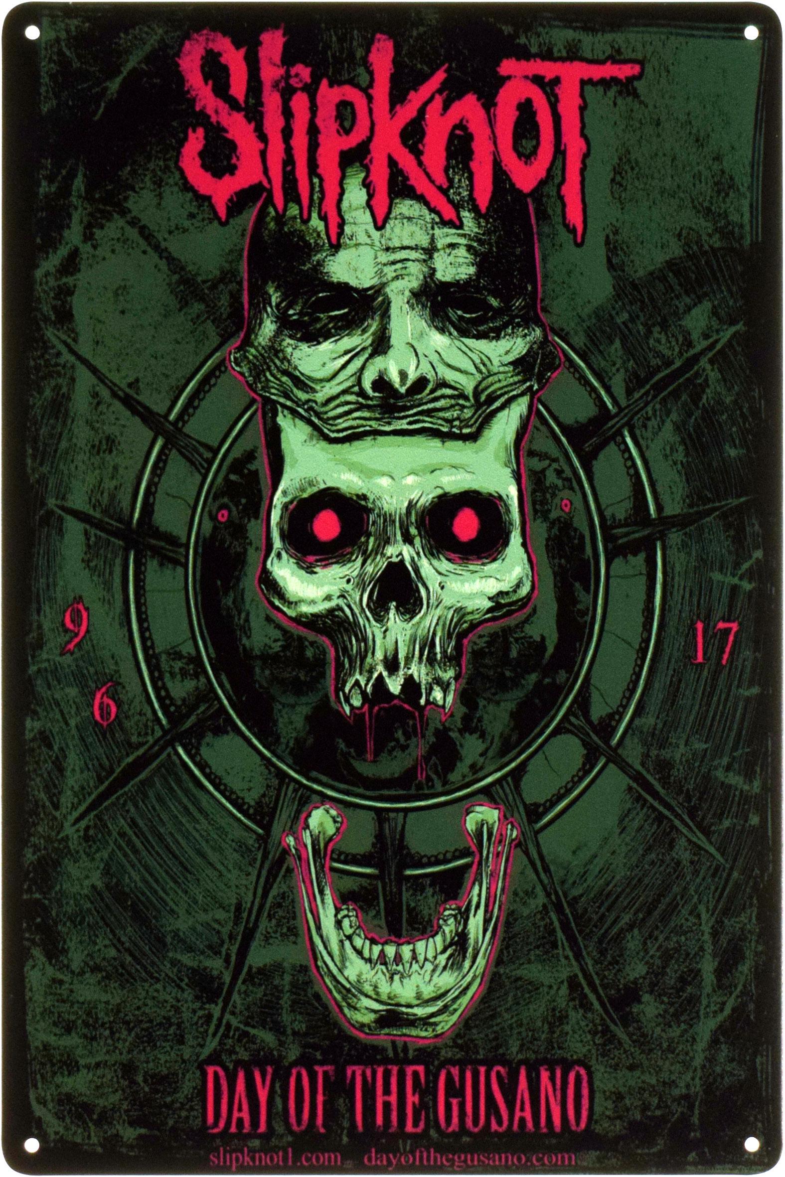 Металлическая табличка Slipknot Day Of The Gusano 20x30 см