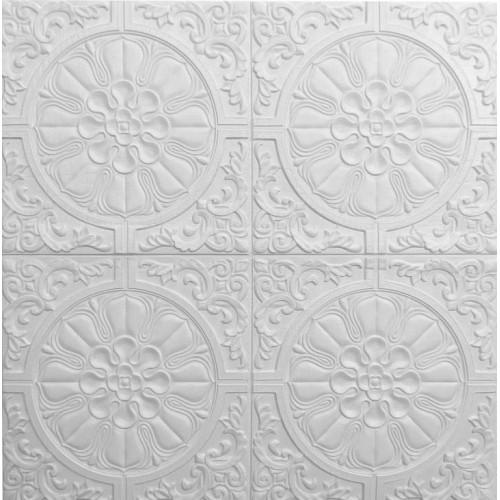 Панель самоклеющаяся 3D солнце 700x700x7,5 мм Белый (10175)