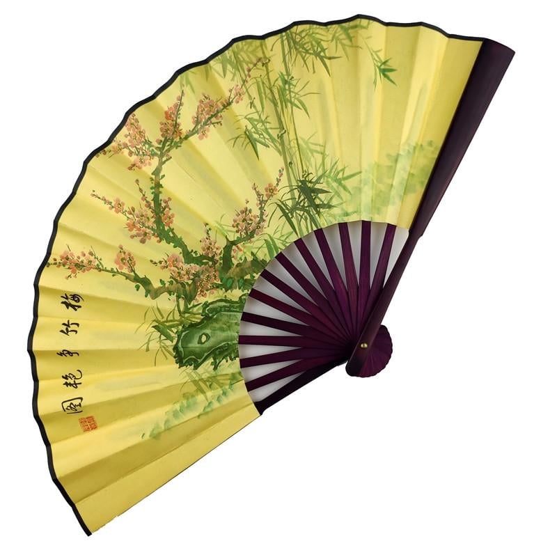 Веер двухсторонний Цветущая сакура 26х47 см Бежевый (C3335)