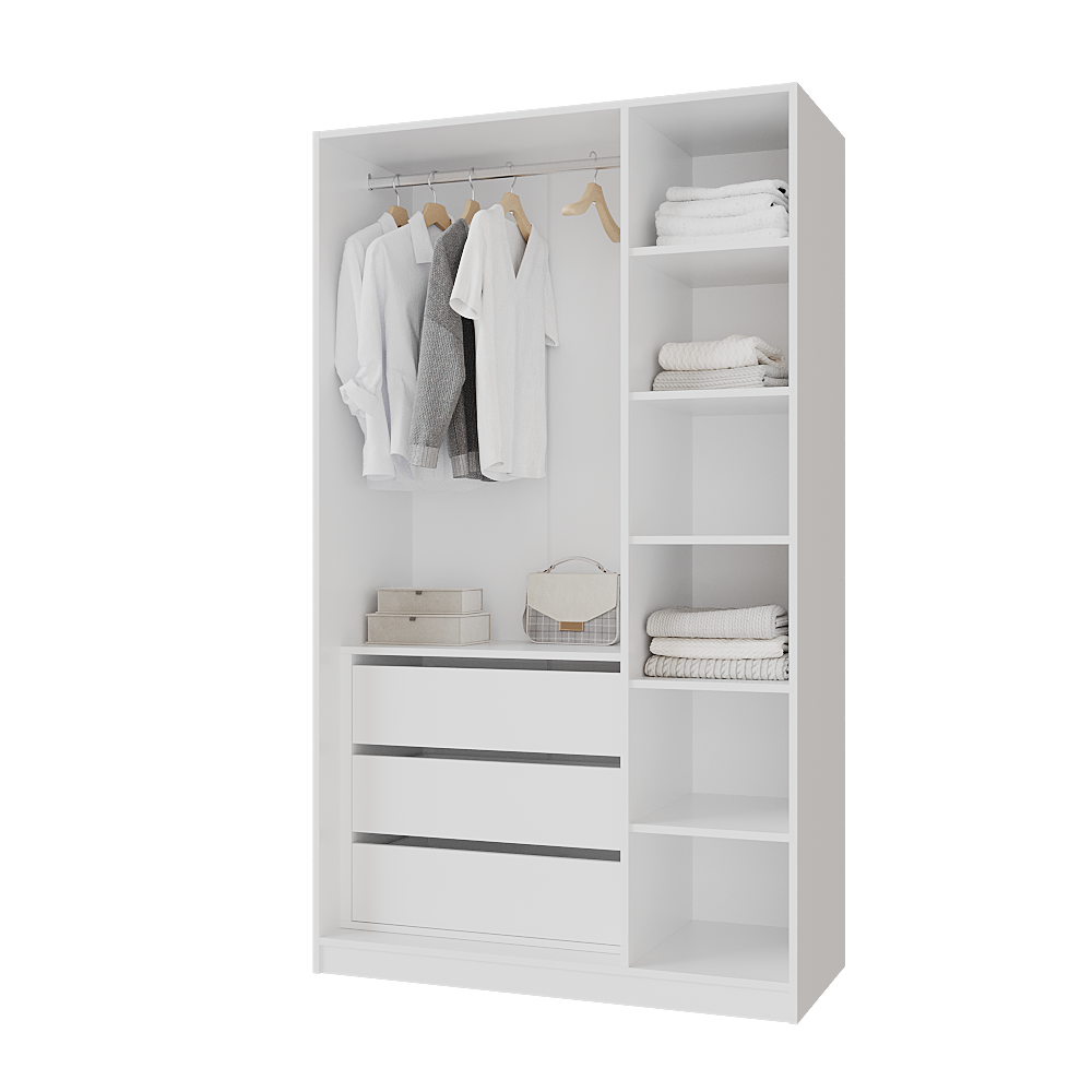 Шкаф распашной с тумбой Меблітренд Чиназес ЧиТ-1200 1200х500х2050 мм Белый (27284137) - фото 2 Шкаф распашной с тумбой Меблітренд Чиназес ЧиТ-1200 1200х500х2050 мм Белый (27284137) - фото 2