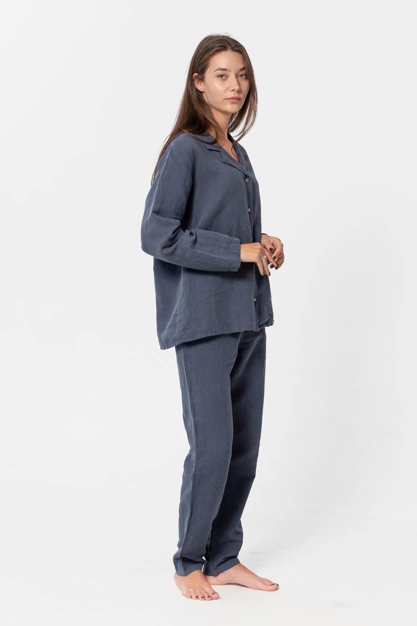 Штаны женские домашние Lotus Home Bruma из льна XL Синий (26843111) - фото 2 Штаны женские домашние Lotus Home Bruma из льна XL Синий (26843111) - фото 2