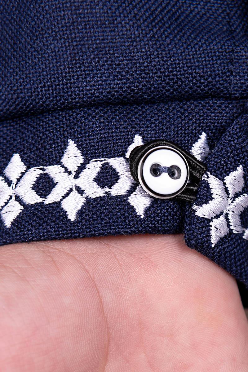 Вышиванка на мальчика лен с белым орнаментом 92 см Синий (1801899249) - фото 4 Вышиванка на мальчика лен с белым орнаментом 92 см Синий (1801899249) - фото 4