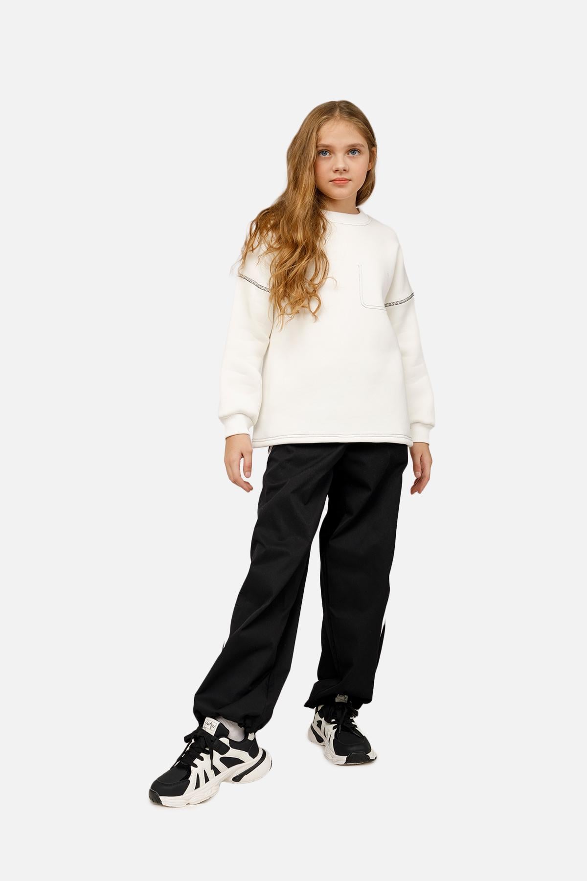 Свитшот для девочки ЦБ-00261373 140 см Молочный (28576600)