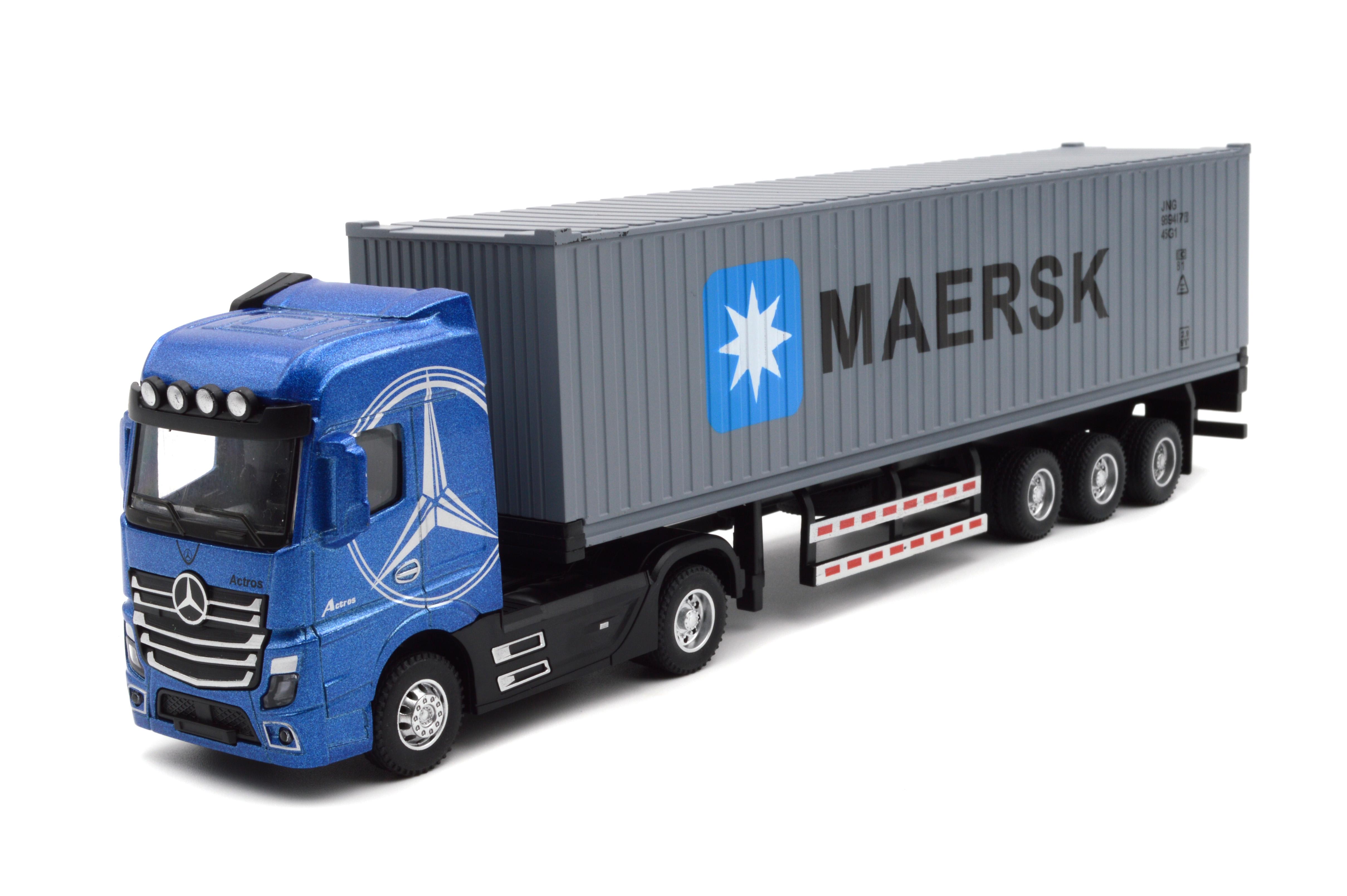 Модель металлическая тягач Mercedes-Benz Actros с прицепом/звук/свет/инерция
