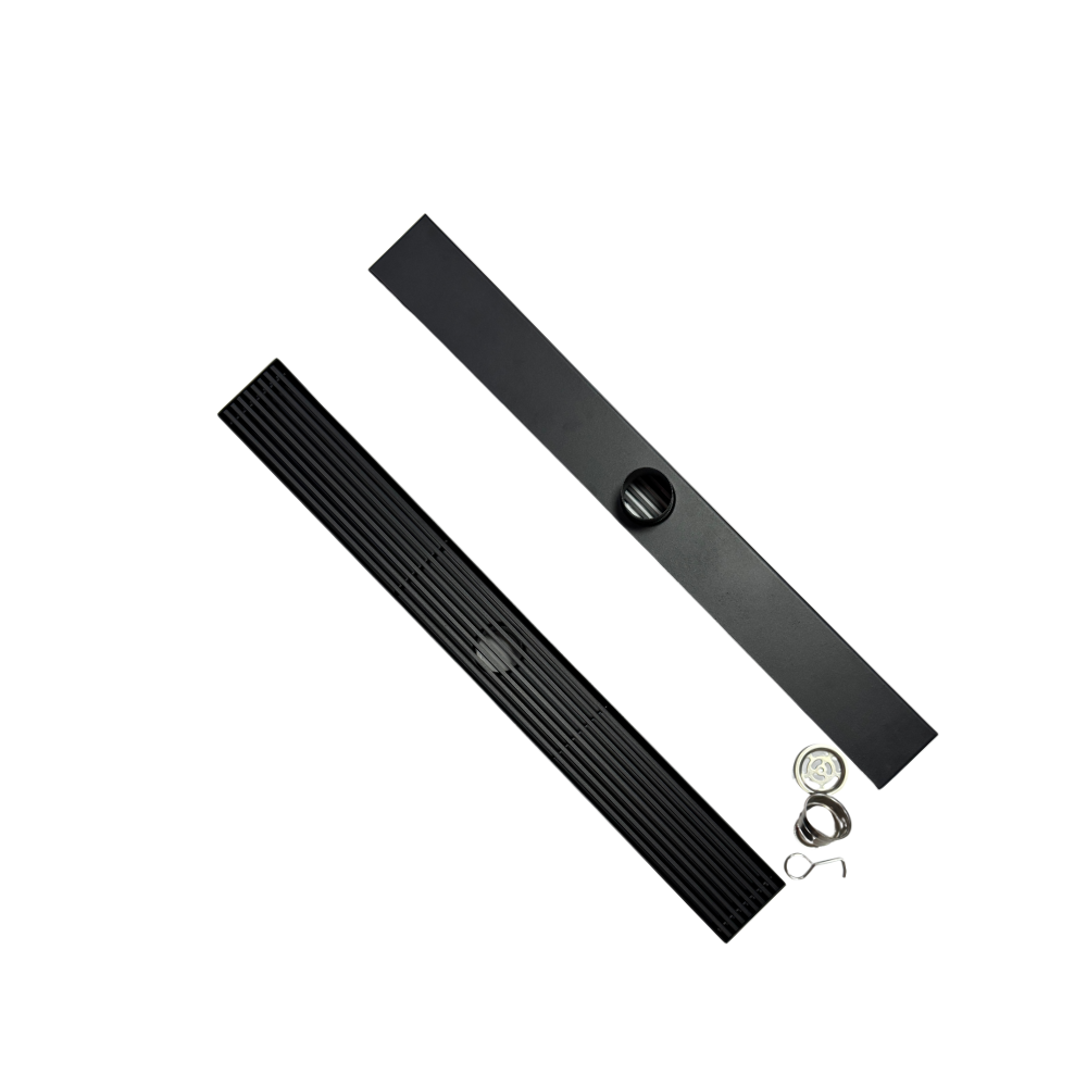 Трап для душу та ванної кімнати з нержавіючої сталі під плитку для зливу води підлоговий лінійний 60х6,8х2 см Чорний - фото 3 Трап для душу та ванної кімнати з нержавіючої сталі під плитку для зливу води підлоговий лінійний 60х6,8х2 см Чорний - фото 3