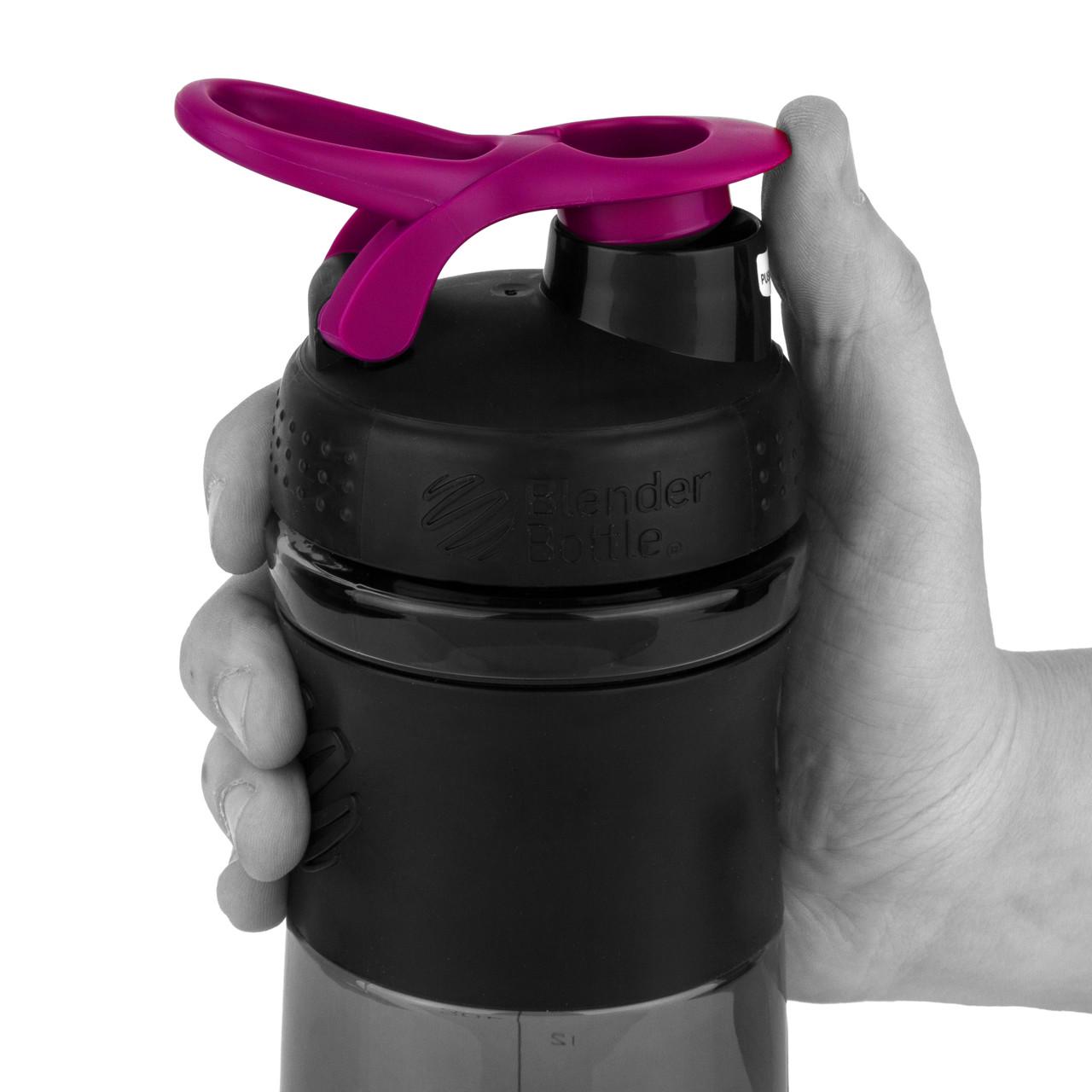 Шейкер спортивный Blender Bottle SportMixer 28 oz 820 мл Black/Pink - фото 3