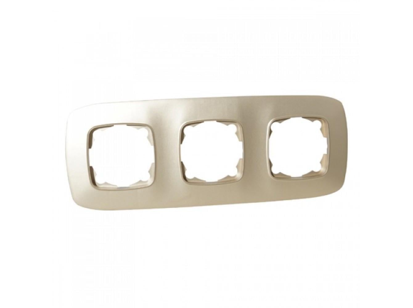 Рамка трехместная ELA Золоый/Черный (112-007-0013-040)