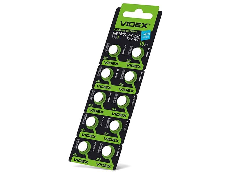 Батарейка годинникова Videx AG 9/LR936 Blister Card 10 шт. (8425)