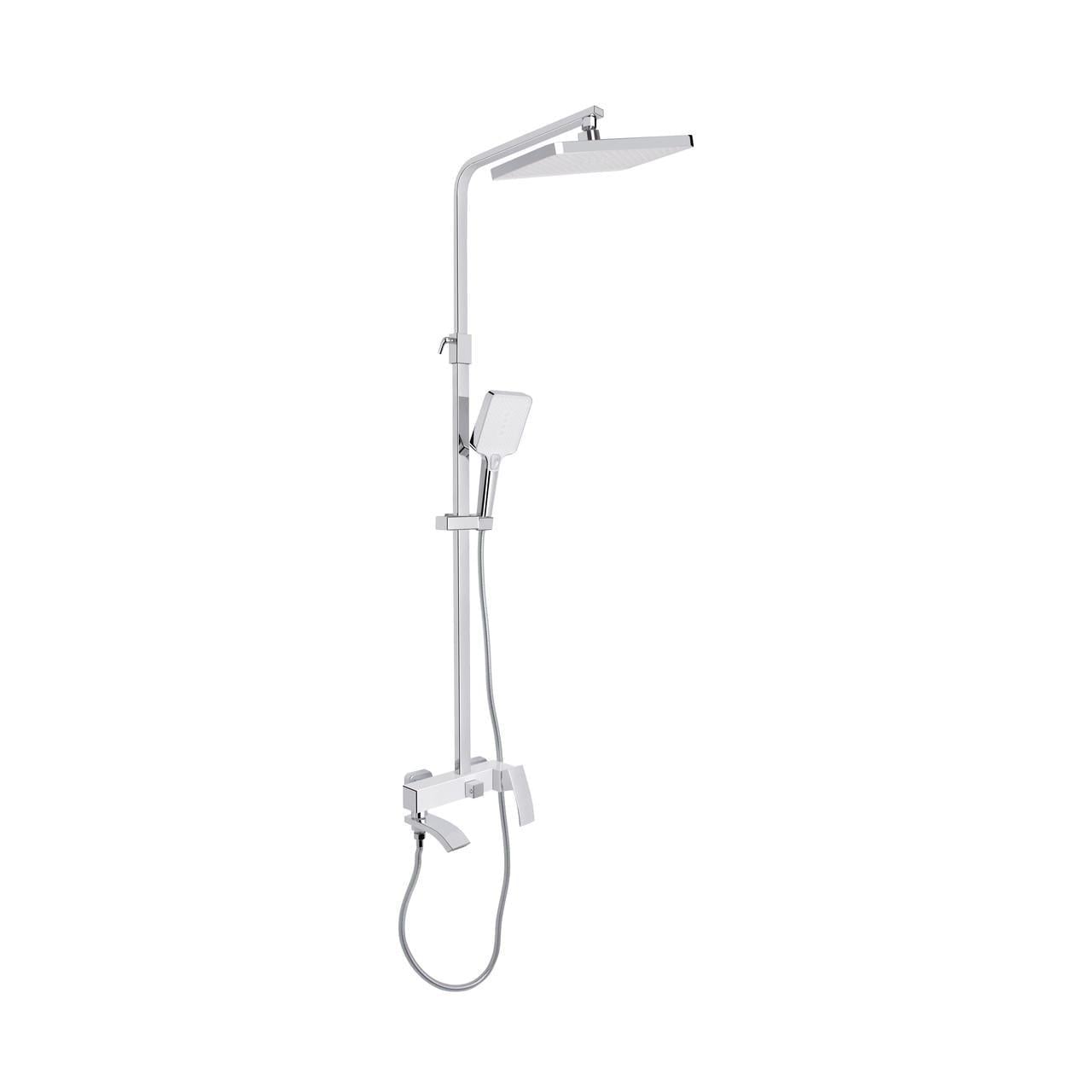 Душевая система универсальная Qtap Swan Cascada на три потребителя с изливом Сhrome/White (QTSWA111CRW45570)