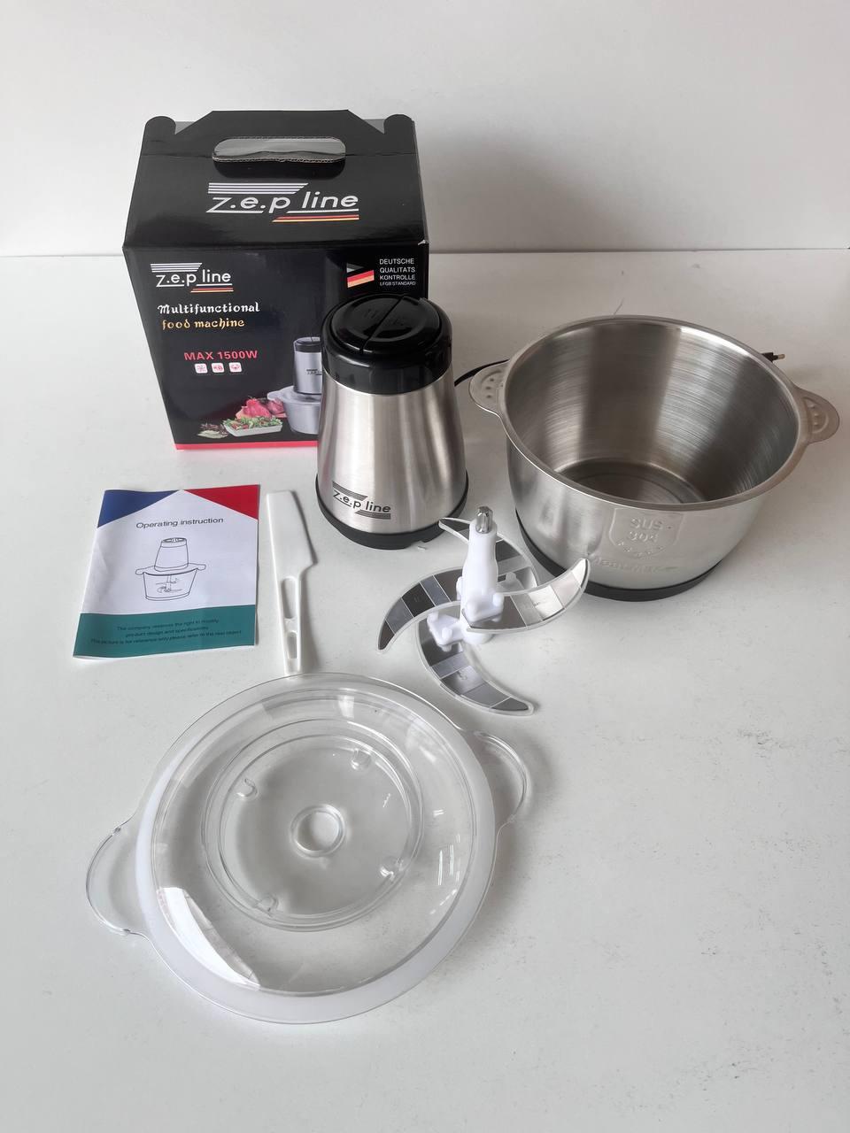 Блендер измельчитель ZepLine с металлической чашей на 2 л 1500 Вт (2666600437)