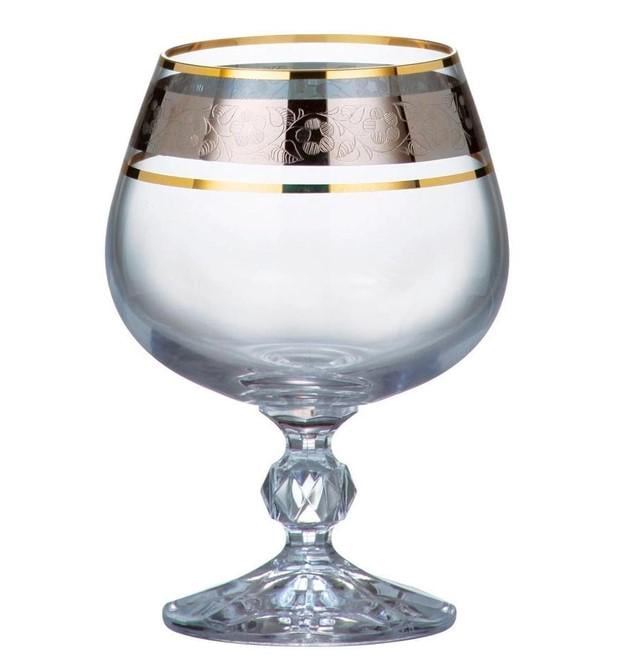 Набор бокалов для коньяка Bohemia Claudia Sterna платиновый декор 250 мл 6 пр. (40149 43249 250)