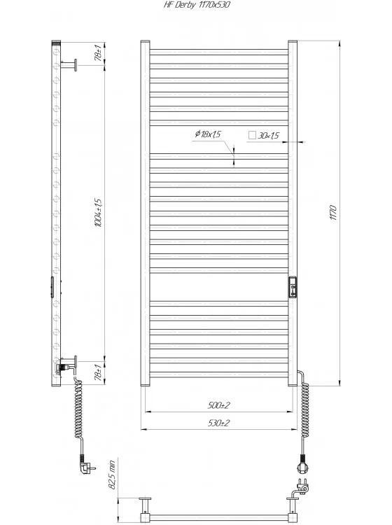 Рушникосушарка електрична  Hygge Family Derby TR K 1170х530 мм Білий матовий (6.1.0404.06.WM) - фото 6