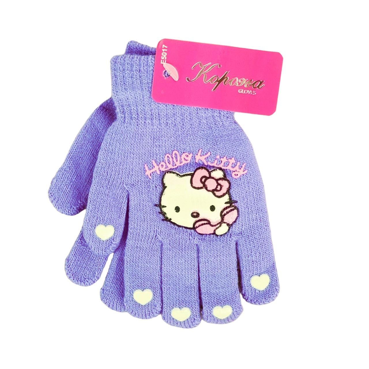 Рукавички дитячі з начосом Hello Kitty 3-5 роки Бузковий (46925)