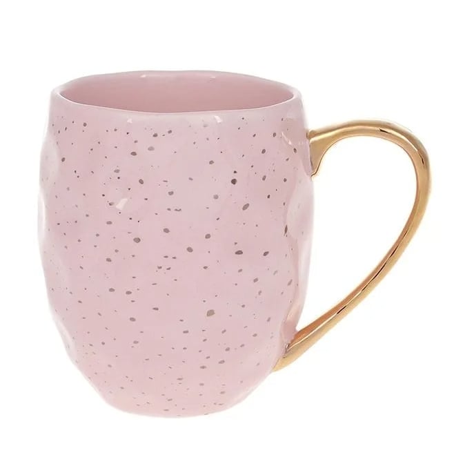 Чашка керамическая Flora Золотые капли 0,35 л Розовый (32194)