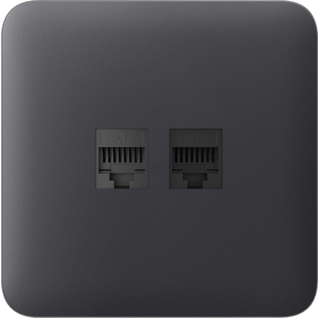 Панель передняя для встроенной интернет-розетки Ajax SoloCover LAN Graphite (17528)